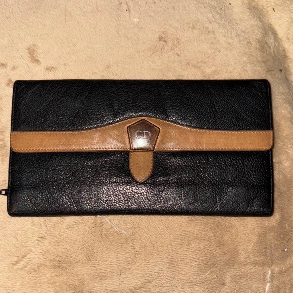 Dior Black And Brown Wallet Vintage Super Rare!!